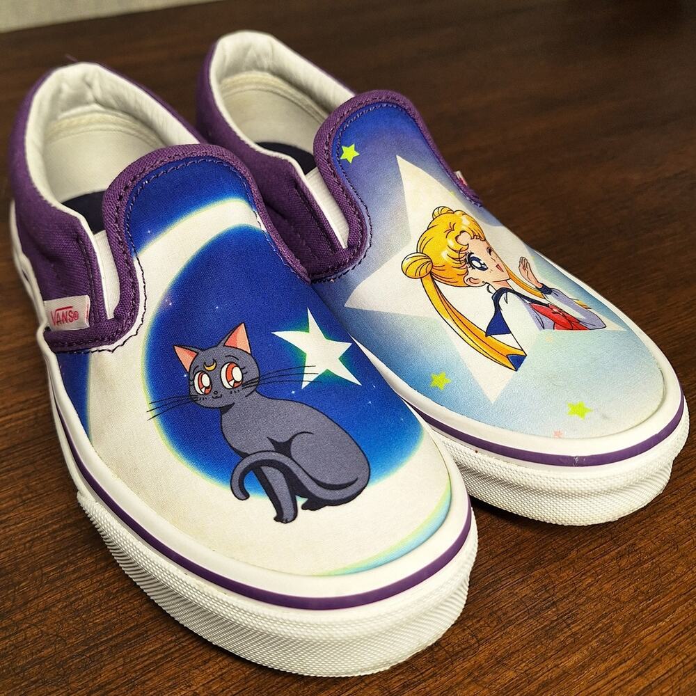 Vans X Pretty Guardian Sailor Moon Kids slip-on Size 2.0 Youth girls 721356 - Picture 6 of 10